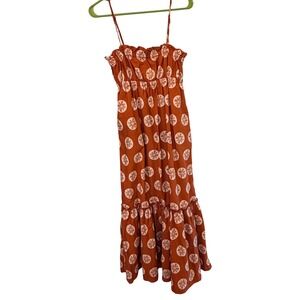 Free people XS Boho Beachy Leanna‎ Tube Rust colored tiered dress
